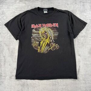 Iron Maiden Shirt Mens Large Black Vintage 90s Killers Graphic Rock Band Metal